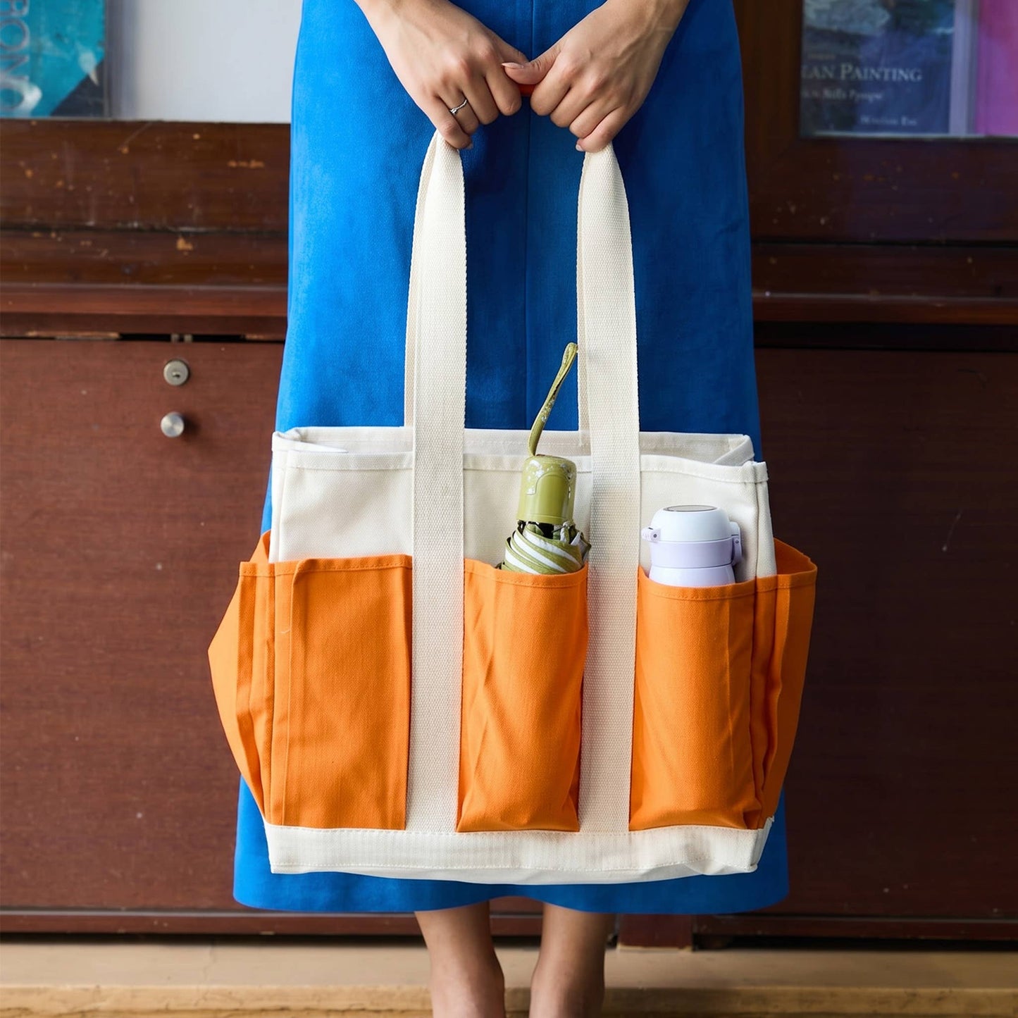 Pocket Tote Long Handle 8-Pocket Tote