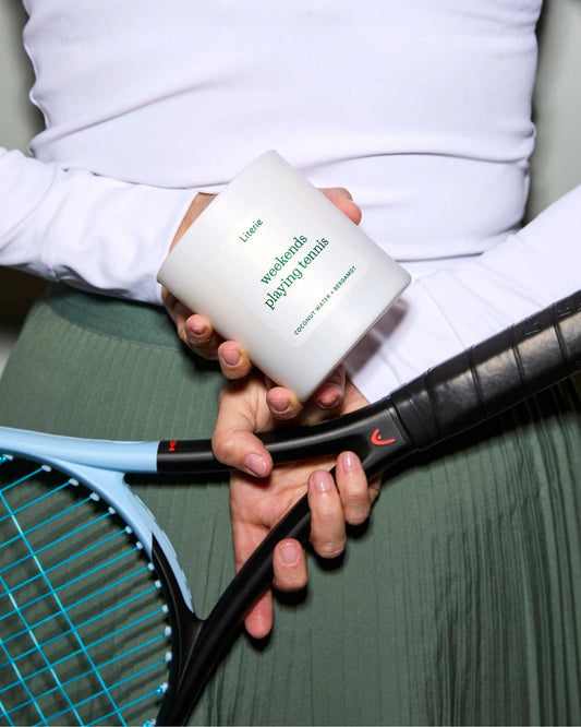 Weekends Playing Tennis Candle