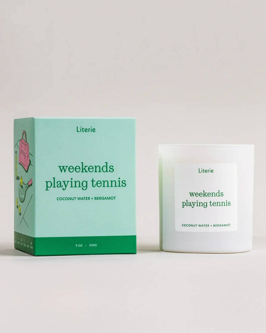 Weekends Playing Tennis Candle