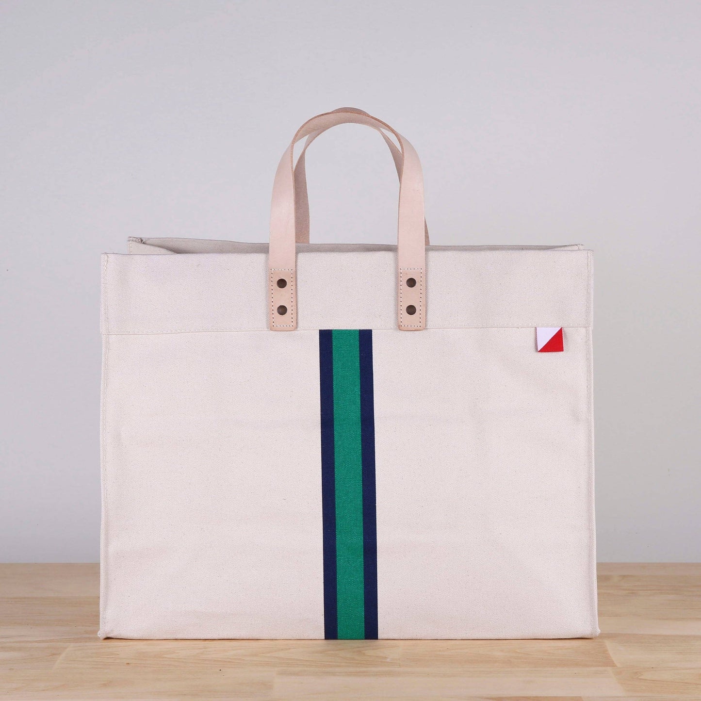 Striped Heavy Canvas Box Tote