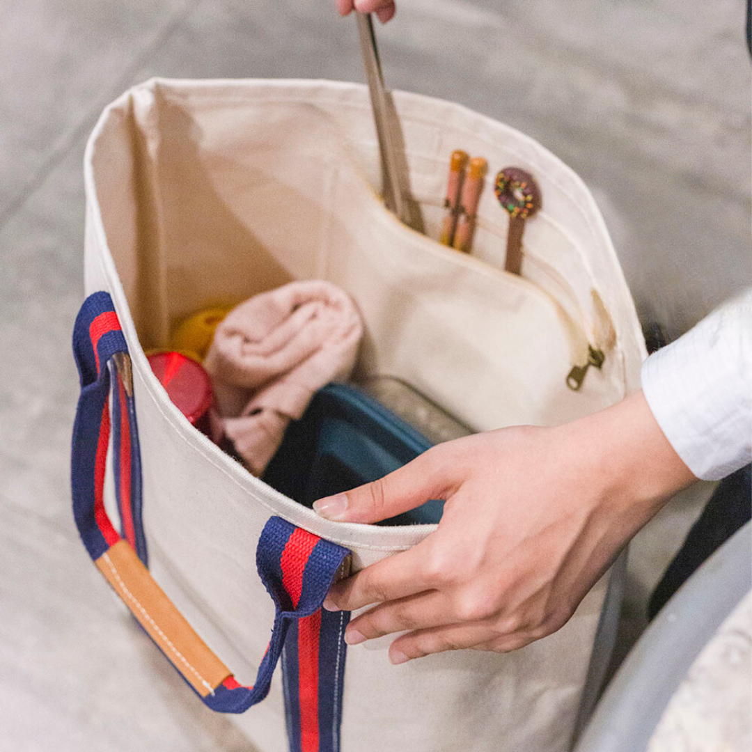 Society Canvas Leather Tote Bag